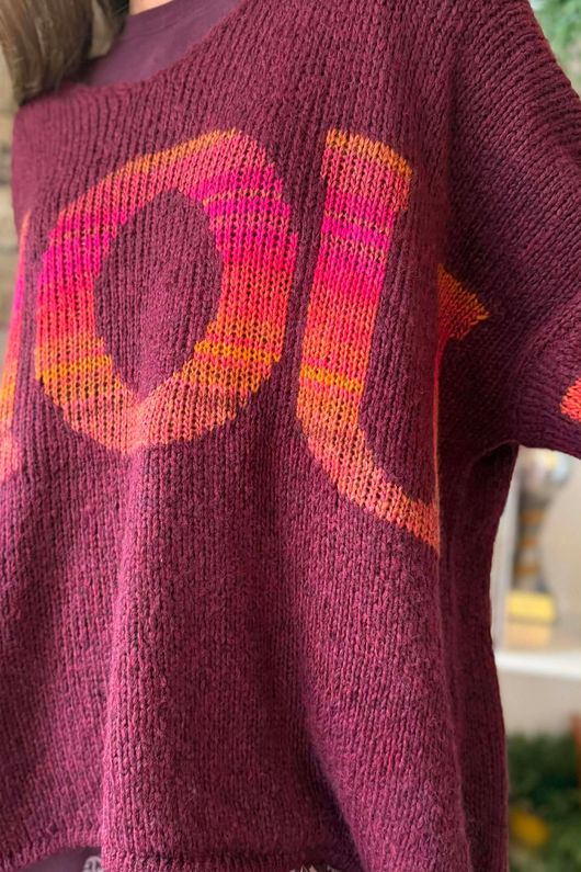 Big Softie Amour Slouch Knit Jumper Burgundy /12=